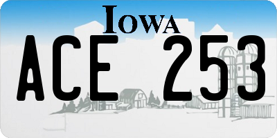 IA license plate ACE253