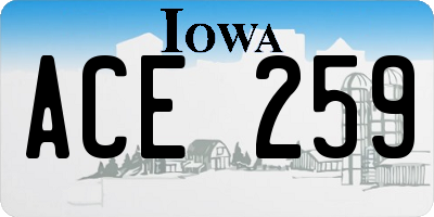 IA license plate ACE259