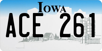 IA license plate ACE261