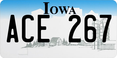 IA license plate ACE267