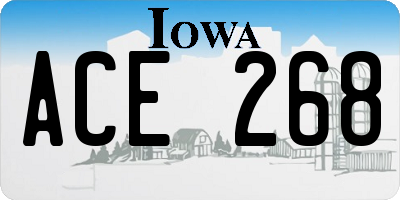 IA license plate ACE268