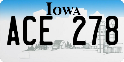 IA license plate ACE278