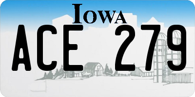 IA license plate ACE279