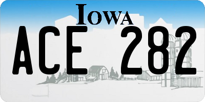 IA license plate ACE282