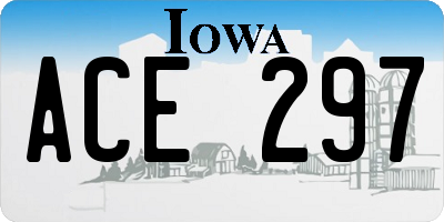 IA license plate ACE297