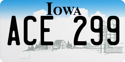 IA license plate ACE299