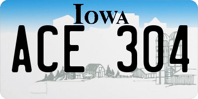 IA license plate ACE304