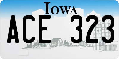 IA license plate ACE323