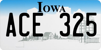 IA license plate ACE325