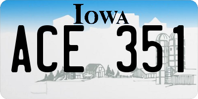 IA license plate ACE351