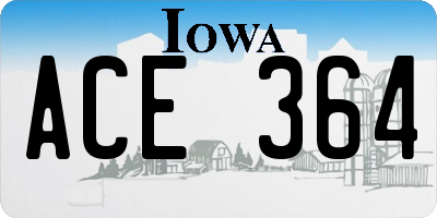 IA license plate ACE364
