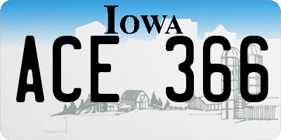 IA license plate ACE366