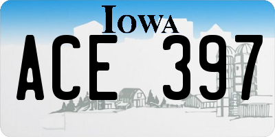 IA license plate ACE397
