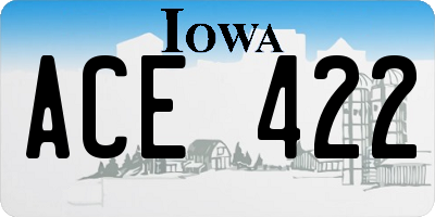 IA license plate ACE422