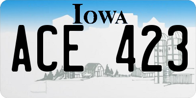 IA license plate ACE423
