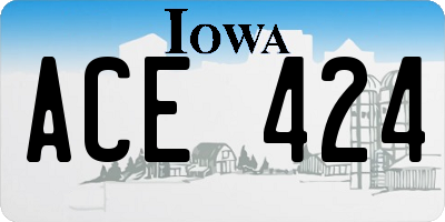 IA license plate ACE424