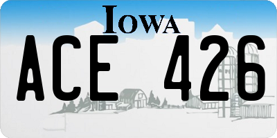 IA license plate ACE426