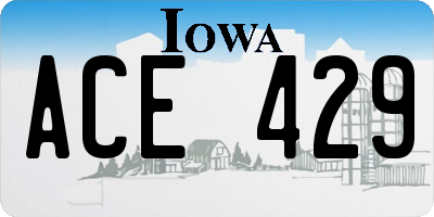 IA license plate ACE429