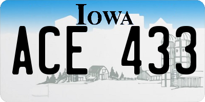 IA license plate ACE433