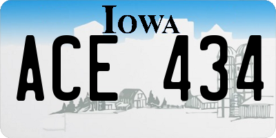 IA license plate ACE434