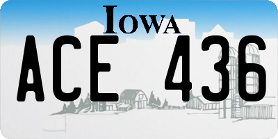 IA license plate ACE436