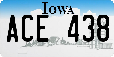 IA license plate ACE438