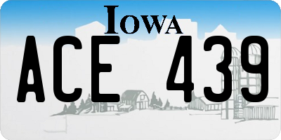 IA license plate ACE439