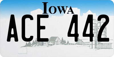 IA license plate ACE442