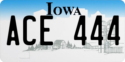 IA license plate ACE444