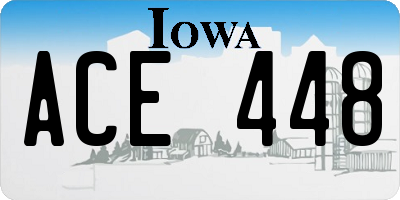 IA license plate ACE448