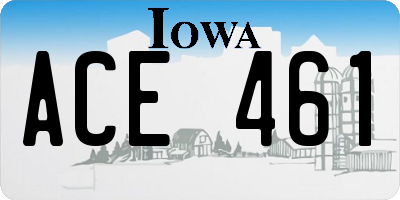 IA license plate ACE461