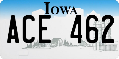 IA license plate ACE462