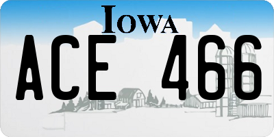IA license plate ACE466