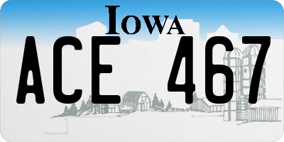 IA license plate ACE467