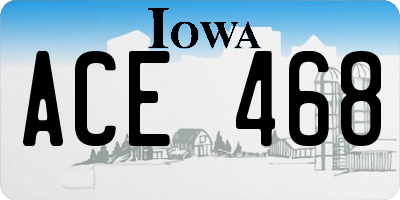 IA license plate ACE468