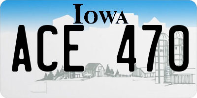 IA license plate ACE470