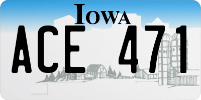 IA license plate ACE471