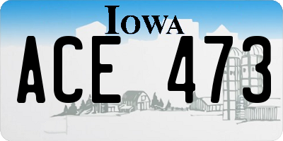 IA license plate ACE473