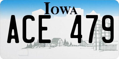 IA license plate ACE479