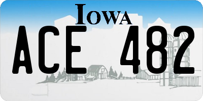 IA license plate ACE482