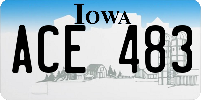 IA license plate ACE483