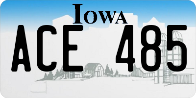IA license plate ACE485