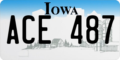 IA license plate ACE487