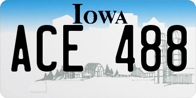 IA license plate ACE488