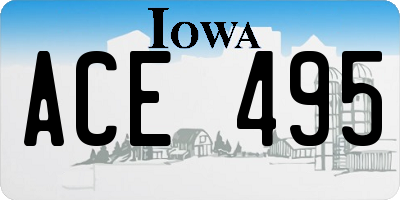 IA license plate ACE495
