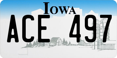 IA license plate ACE497