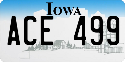 IA license plate ACE499