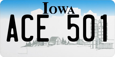 IA license plate ACE501