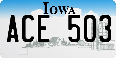 IA license plate ACE503