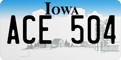 IA license plate ACE504